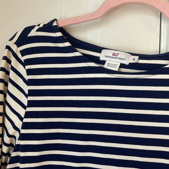 Vineyard Vines Striped Navy Long Sleeve Dress VV M - Picture 2 of 4